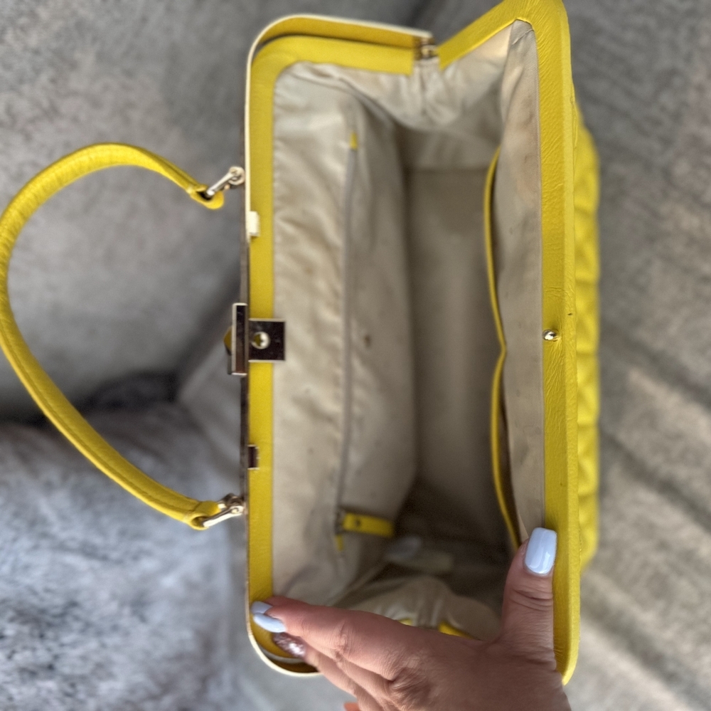 Yellow Quilted Top-Handle Women’s Bag - Picture 8 of 8